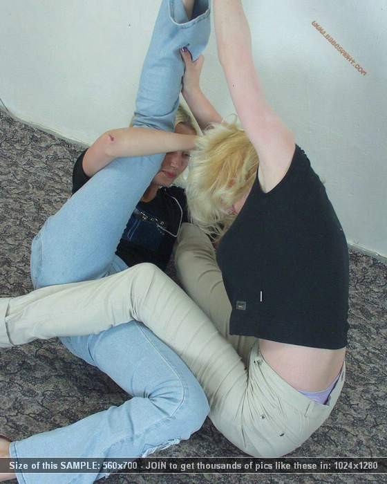 Blonde girl gets strangled and her pussy kicked #71028527