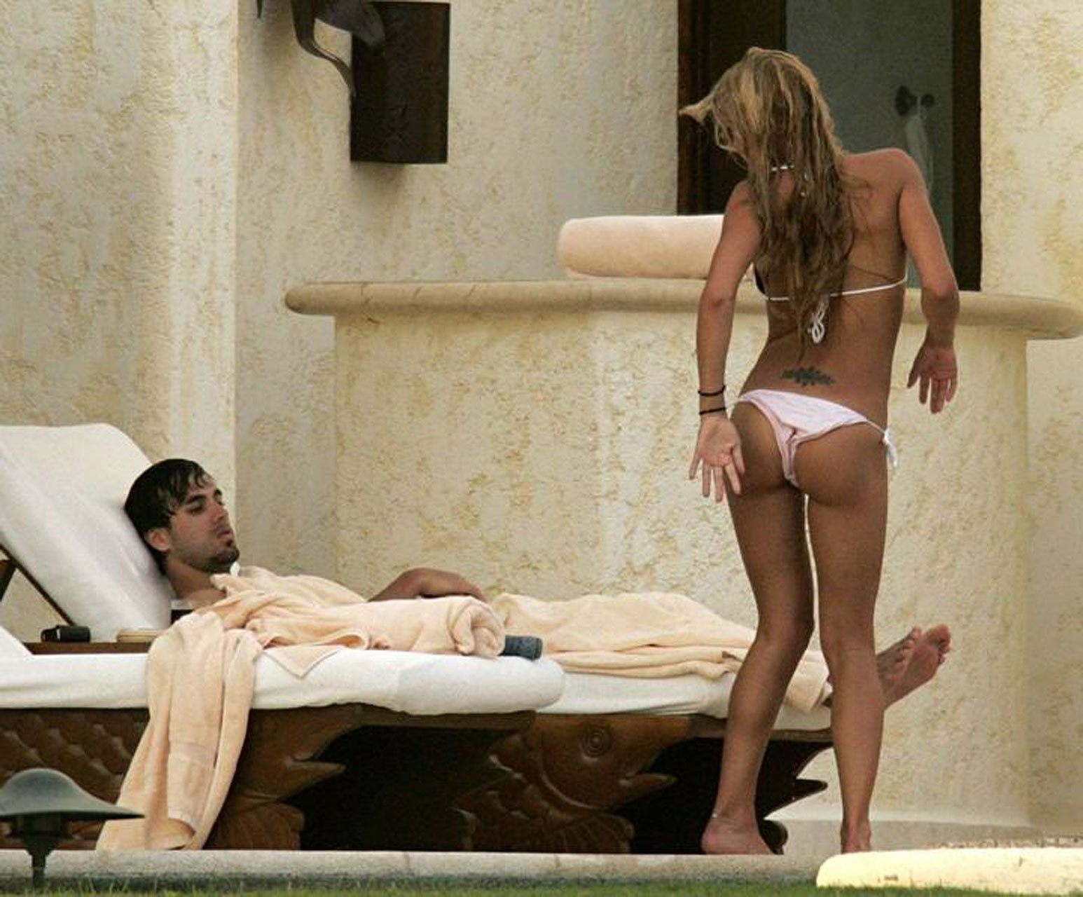 Anna Kournikova shows perfect body and tattoo above the ass #75377259