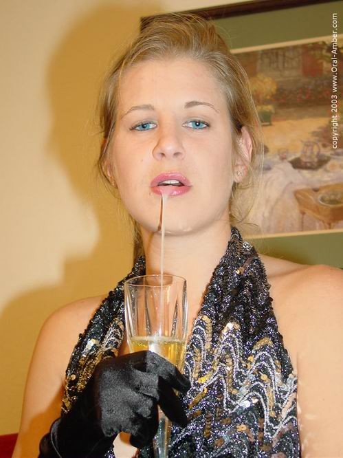 Amateur girl drinking cum from a glass #73291873