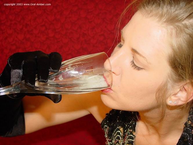 Amateur girl drinking cum from a glass #73291901