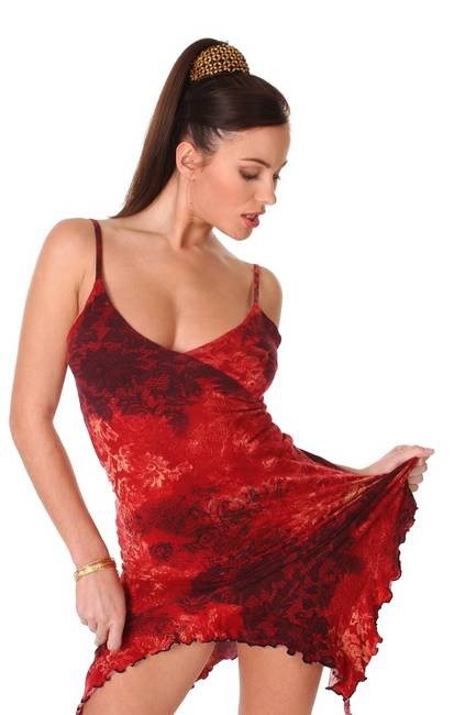 Kyla Cole in a sexy red evening dress #74989843