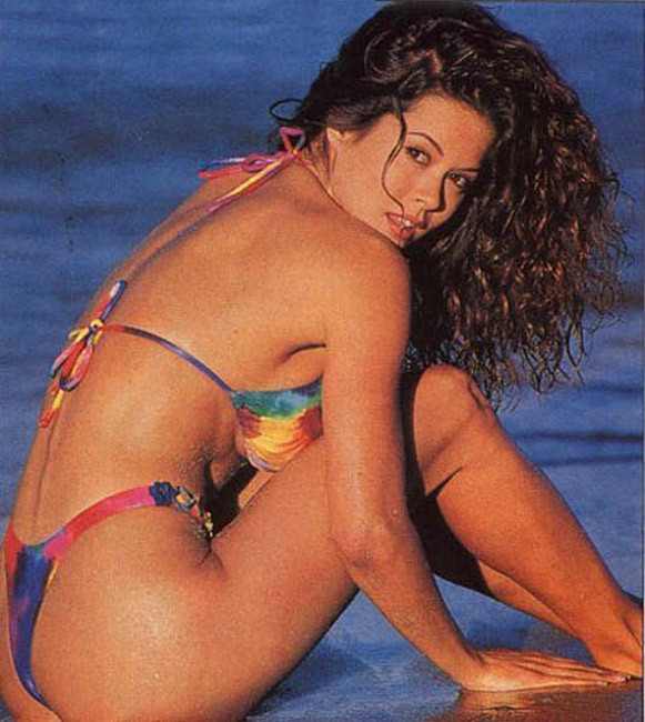 Brunette bombshell Brooke Burke hot ass exposed in thongs #75409634