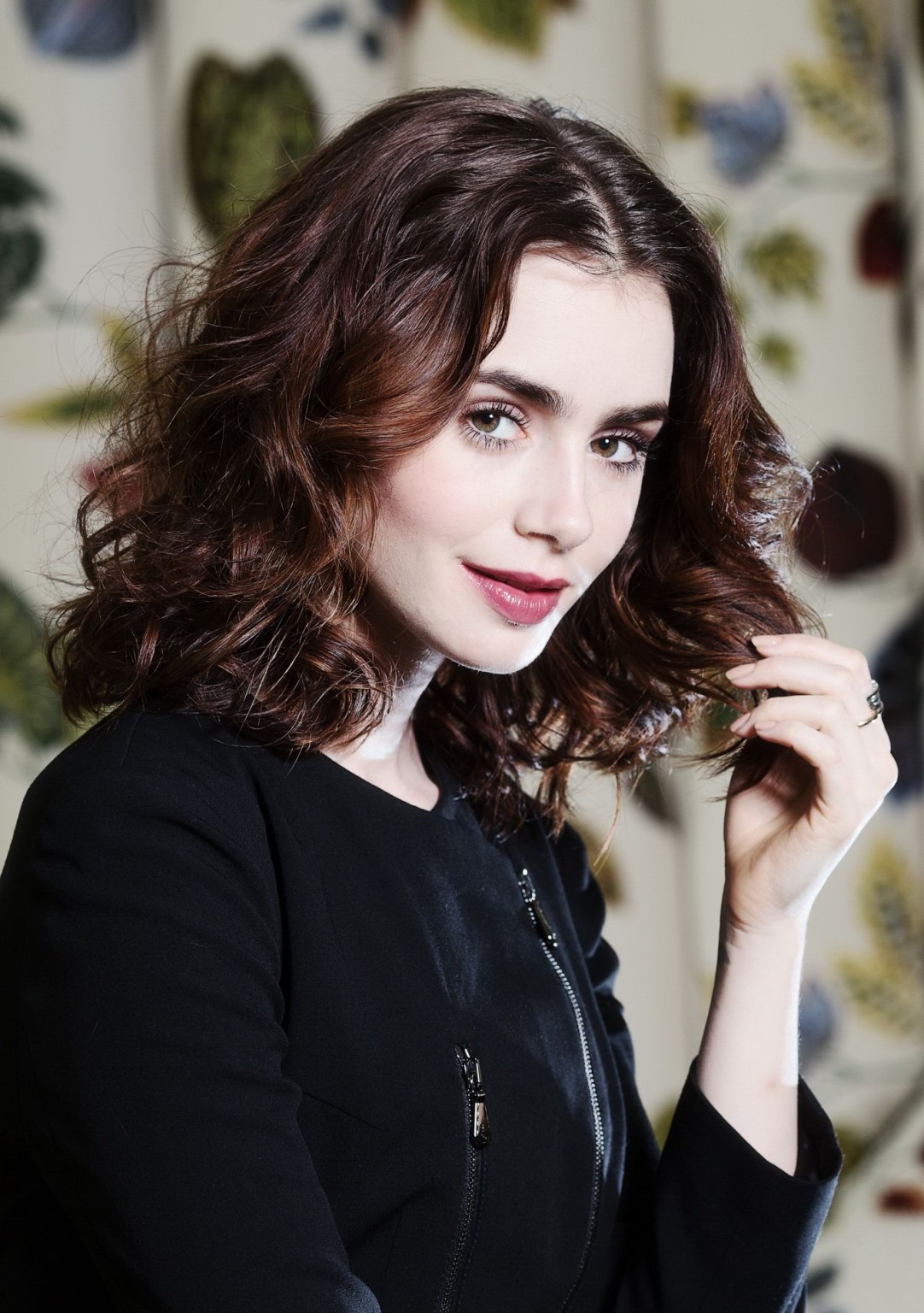Lily Collins looks hot wearing black mini dress for The Times magazine 2013 June #75228341