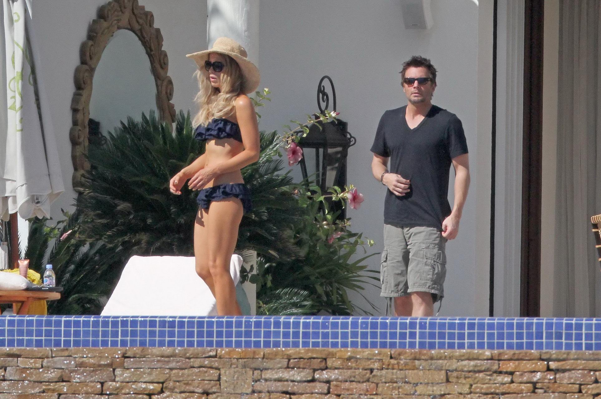 Kate Beckinsale wearing dark blue bikini on the beach in Mexico #75320637