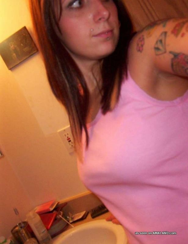 Wild horny kinky punk inked girlfriend's selfpics #67224441