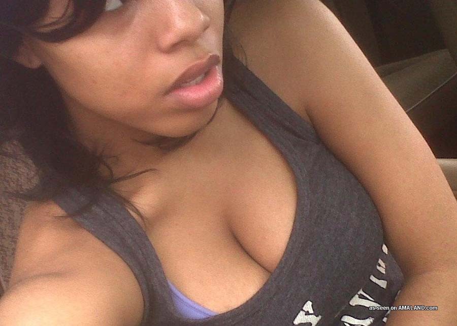 Delicious black chick showing her tits #71387893