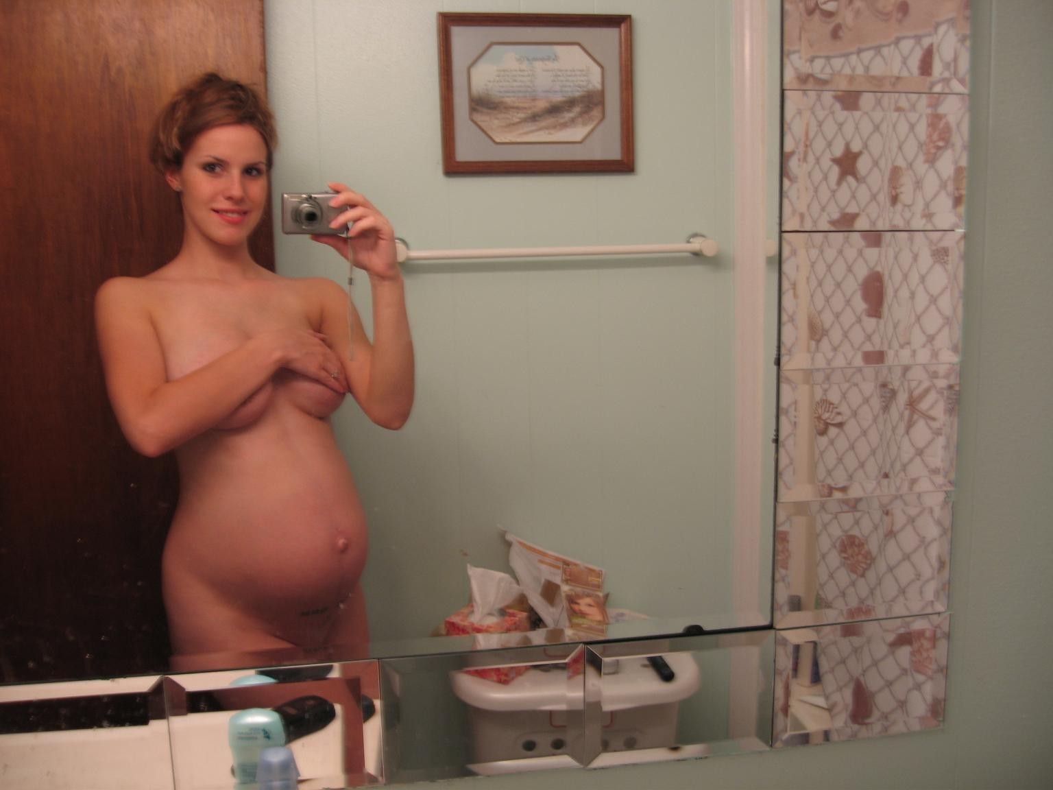 Pregnant girls showing their naked tits and swollen pussies #71427854