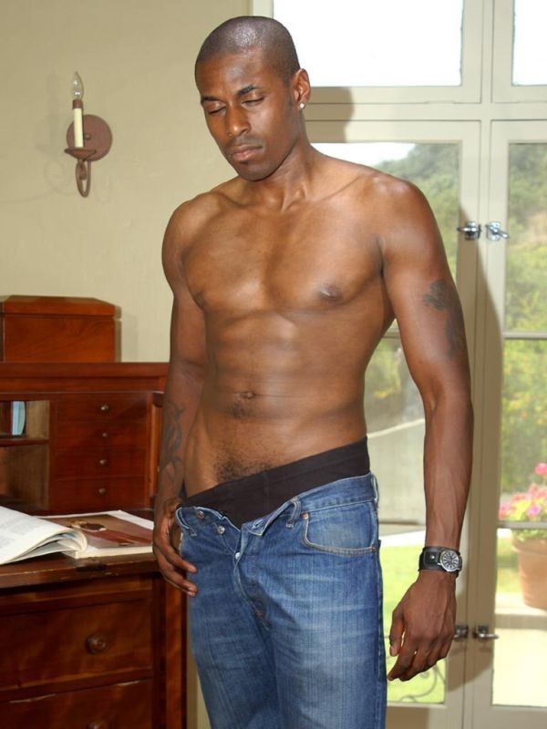 Gay black guy showing off his hot body and big cock #71683046