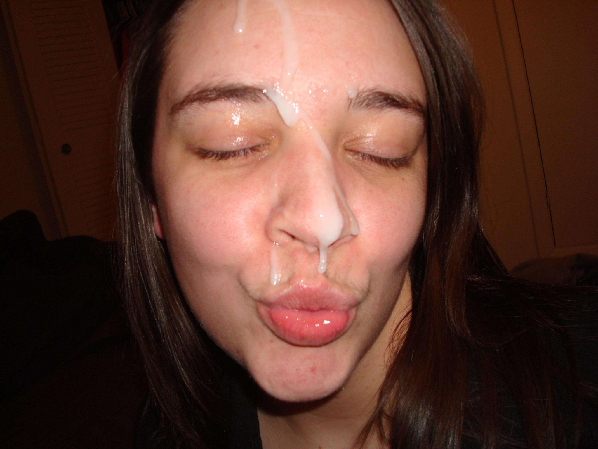 Photos of an amateur chick's hot and sticky cum facial #75723175