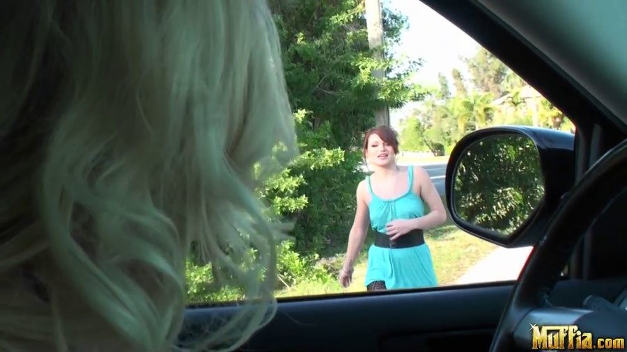 Molly Cavalli picks up a lesbo babe with her car #78934227