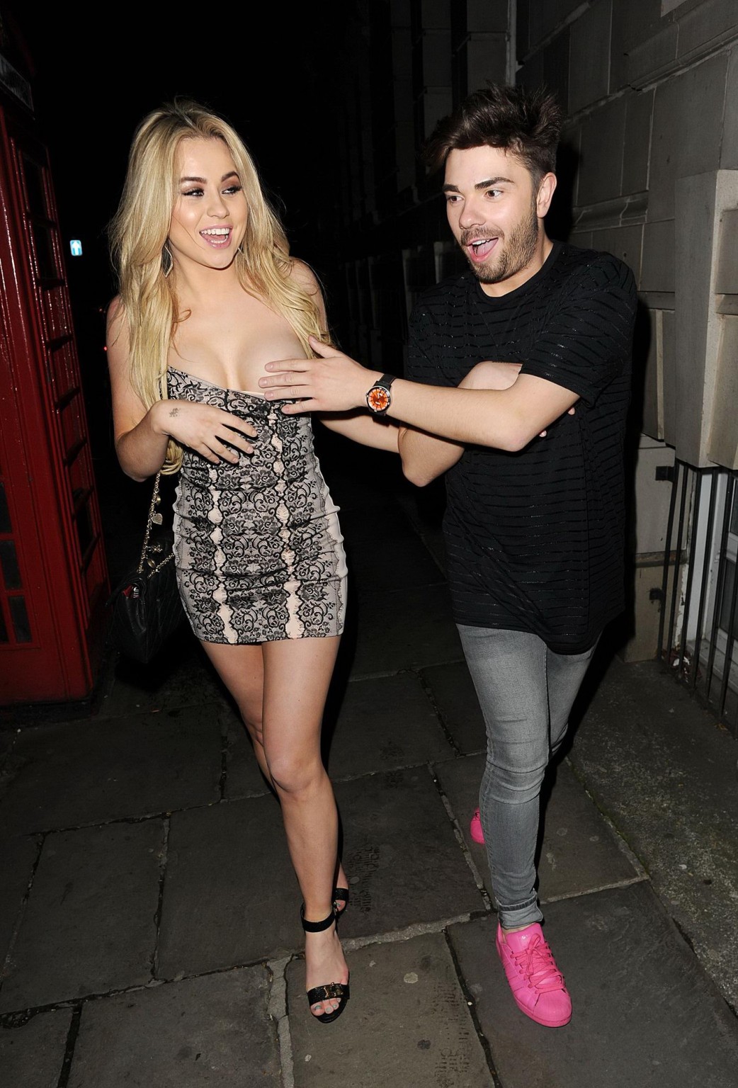 Melissa Reeves showing off her boobs and bare ass on a drunken night out in Manc #75164741
