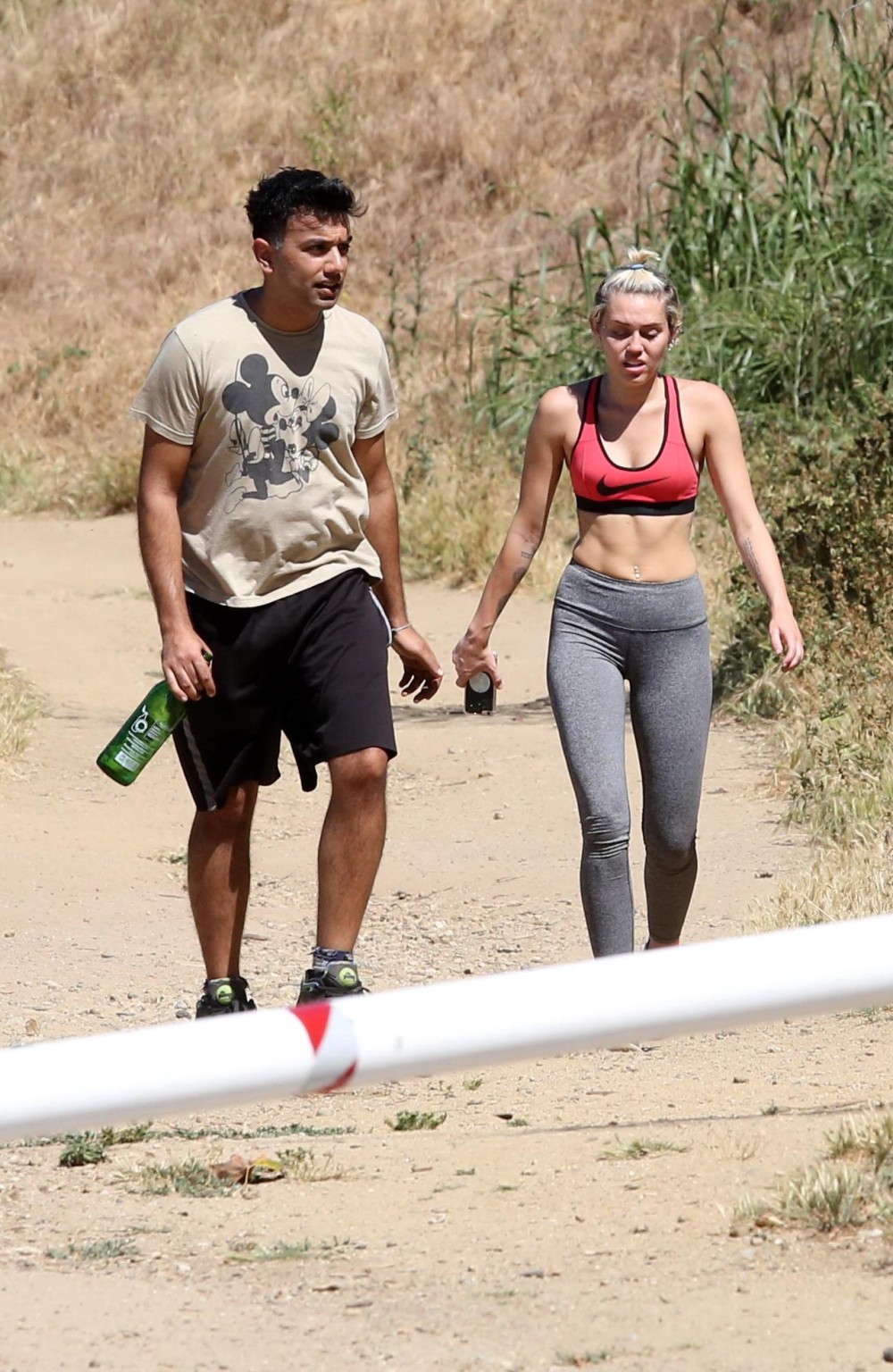 Miley Cyrus in sports bra  tights hiking with friends in LA #75165243