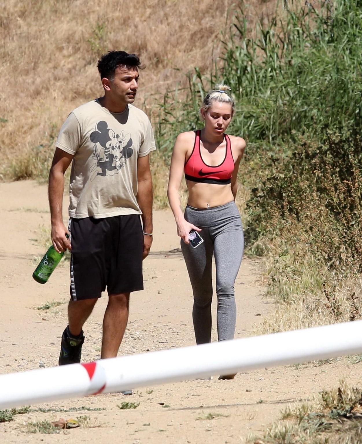 Miley Cyrus in sports bra  tights hiking with friends in LA #75165300