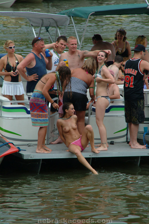 Drunk party girls flashing boobies at Spring Break #76739070