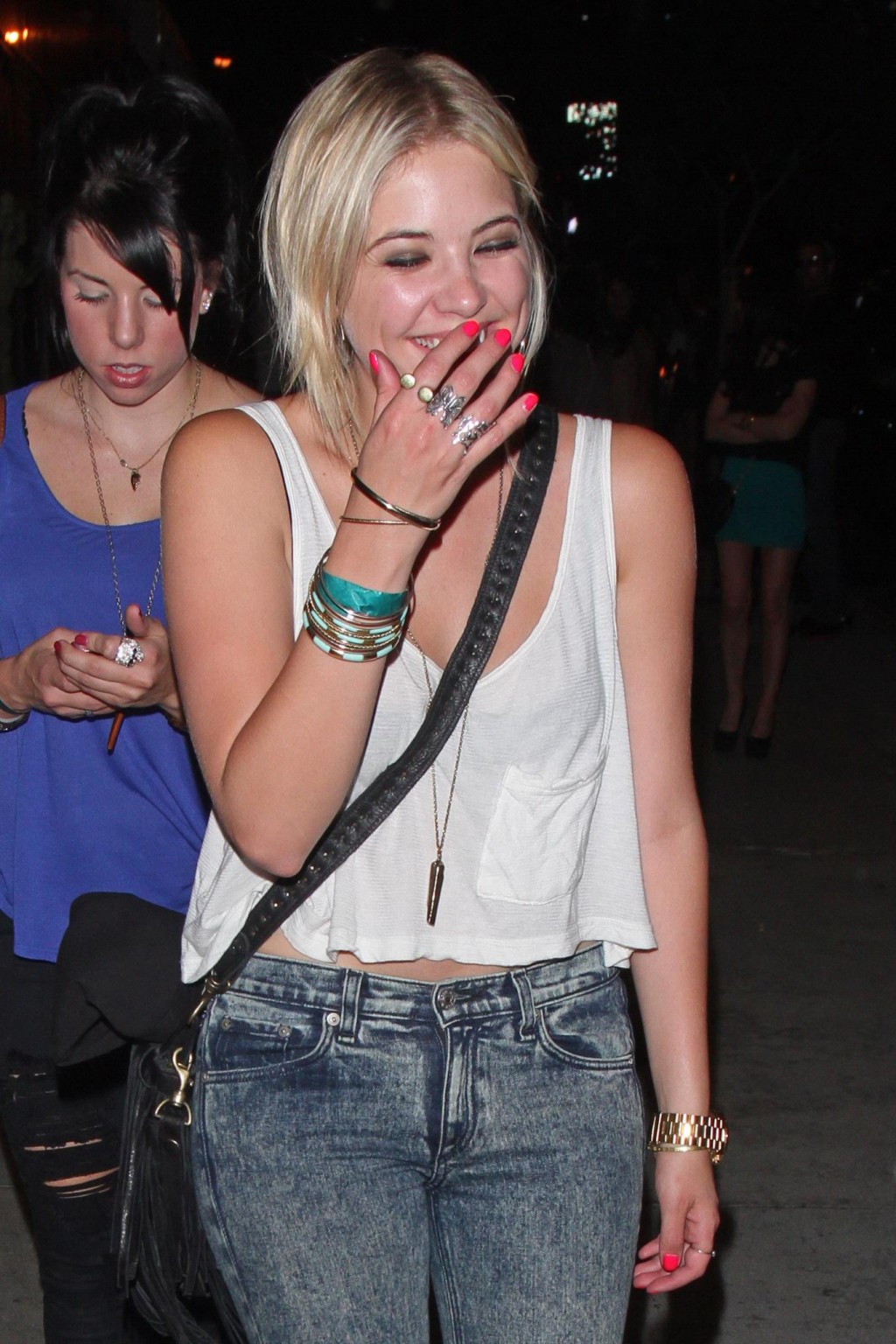 Ashley Benson see through to bra leaving Bootsy Bellows in Hollywood #75255898
