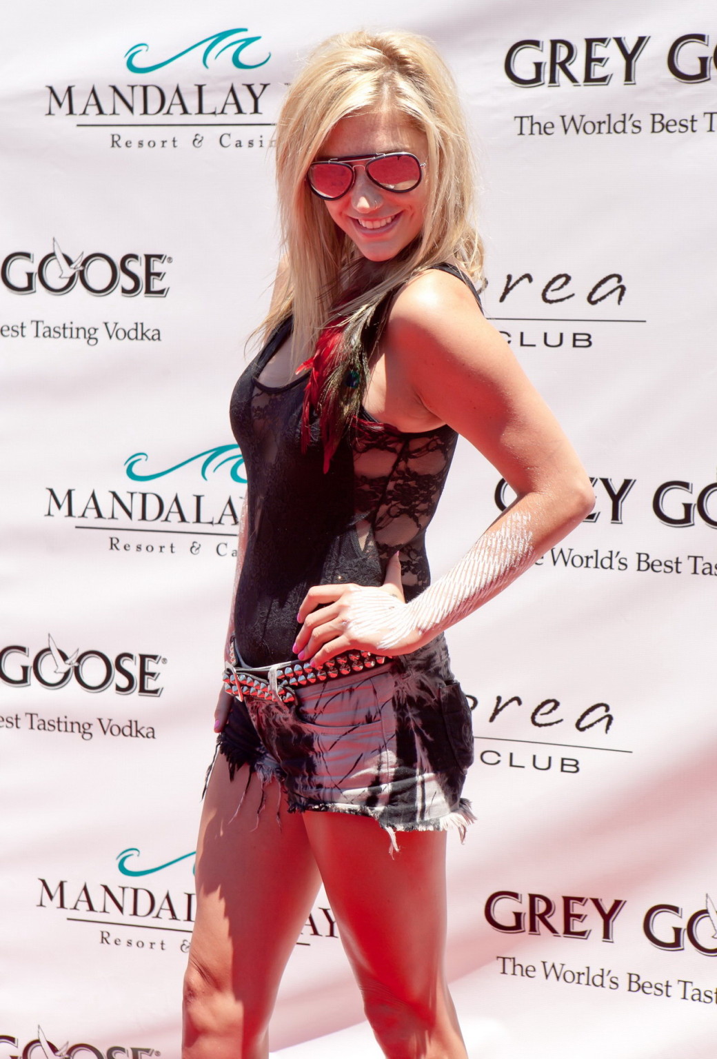 Kesha Sebert looks very sexy in denim shorts hosting a pool party at Moorea Beac #75341093