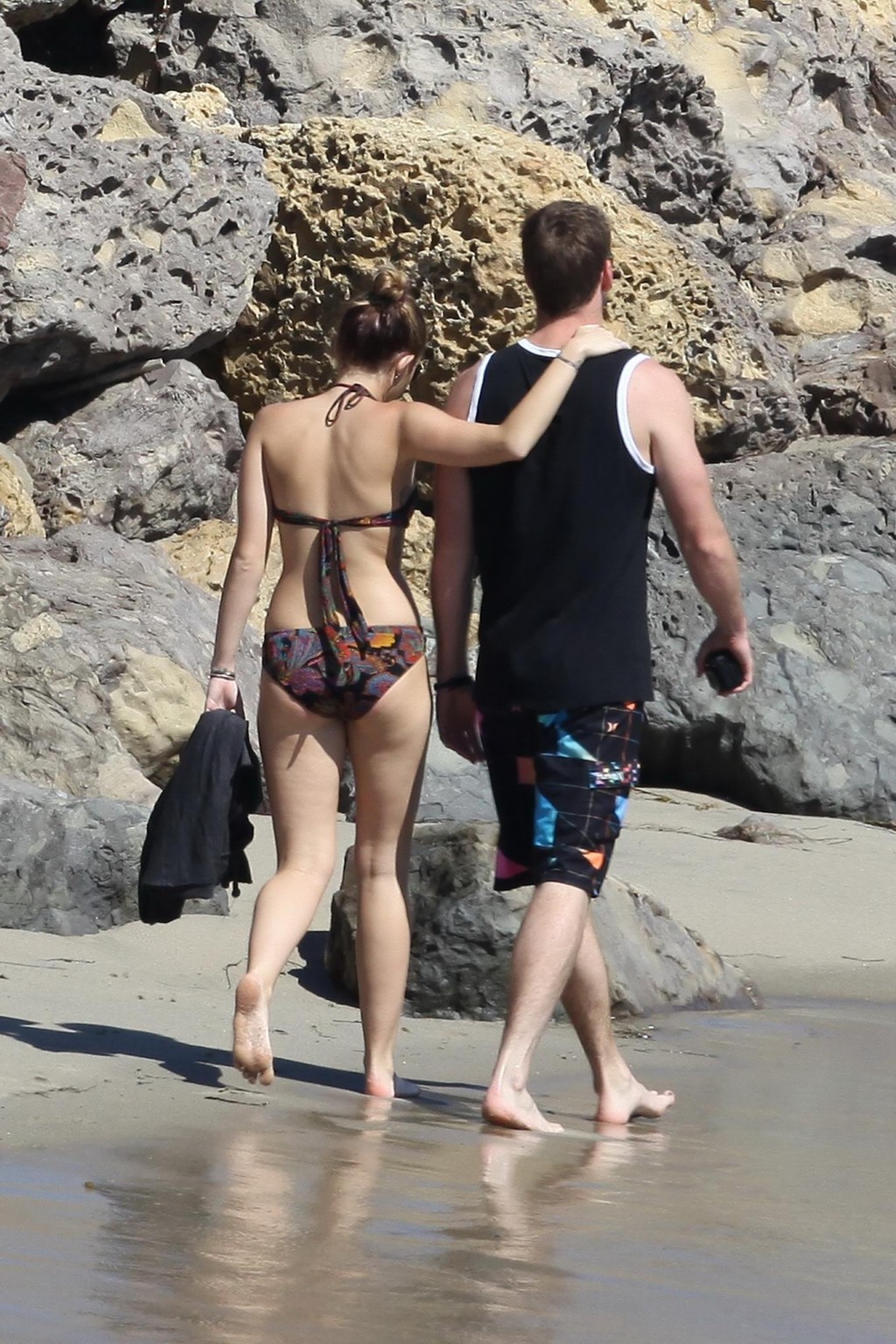 Miley Cyrus showing off her bikini body in Malibu #75285595