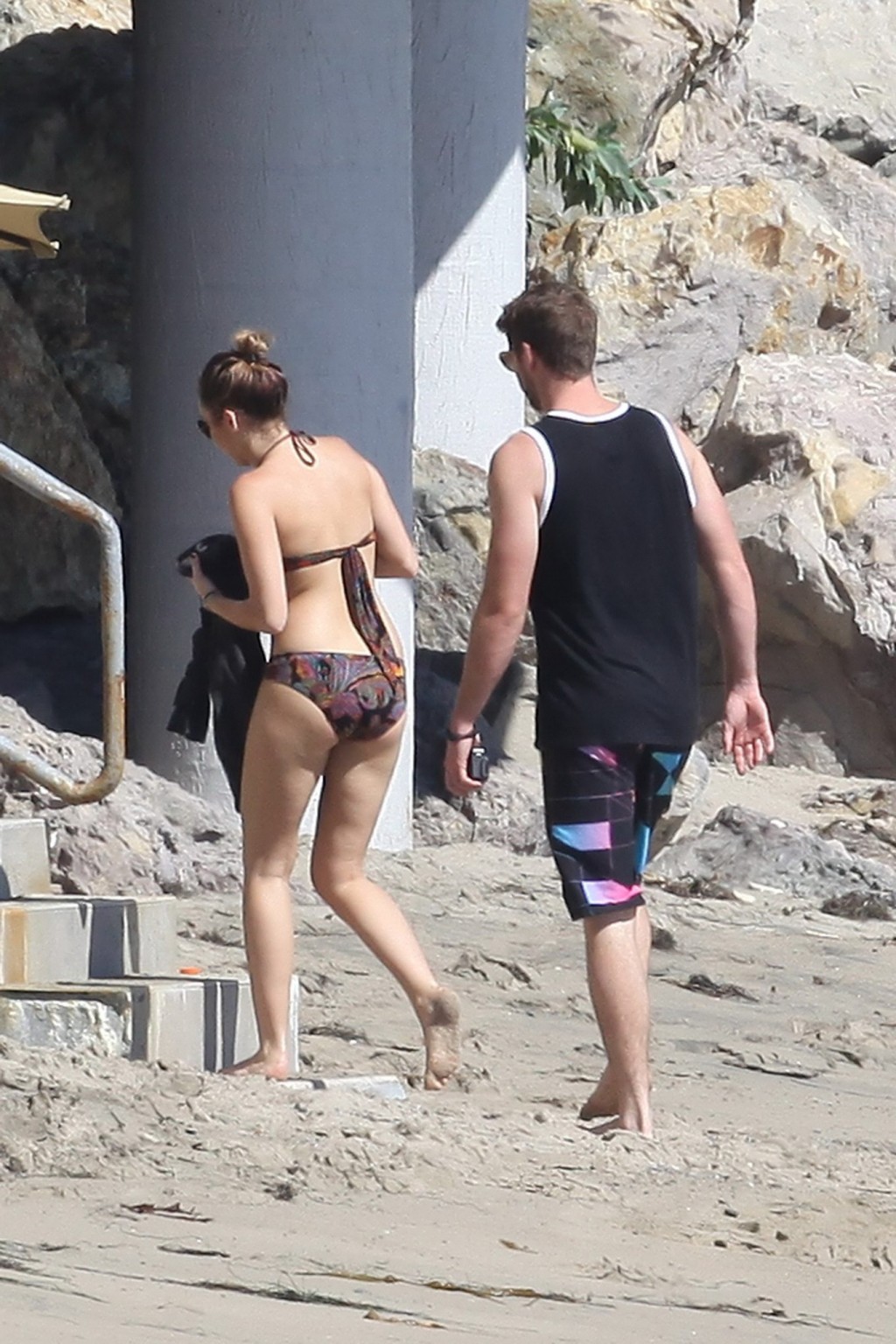 Miley Cyrus showing off her bikini body in Malibu #75285632