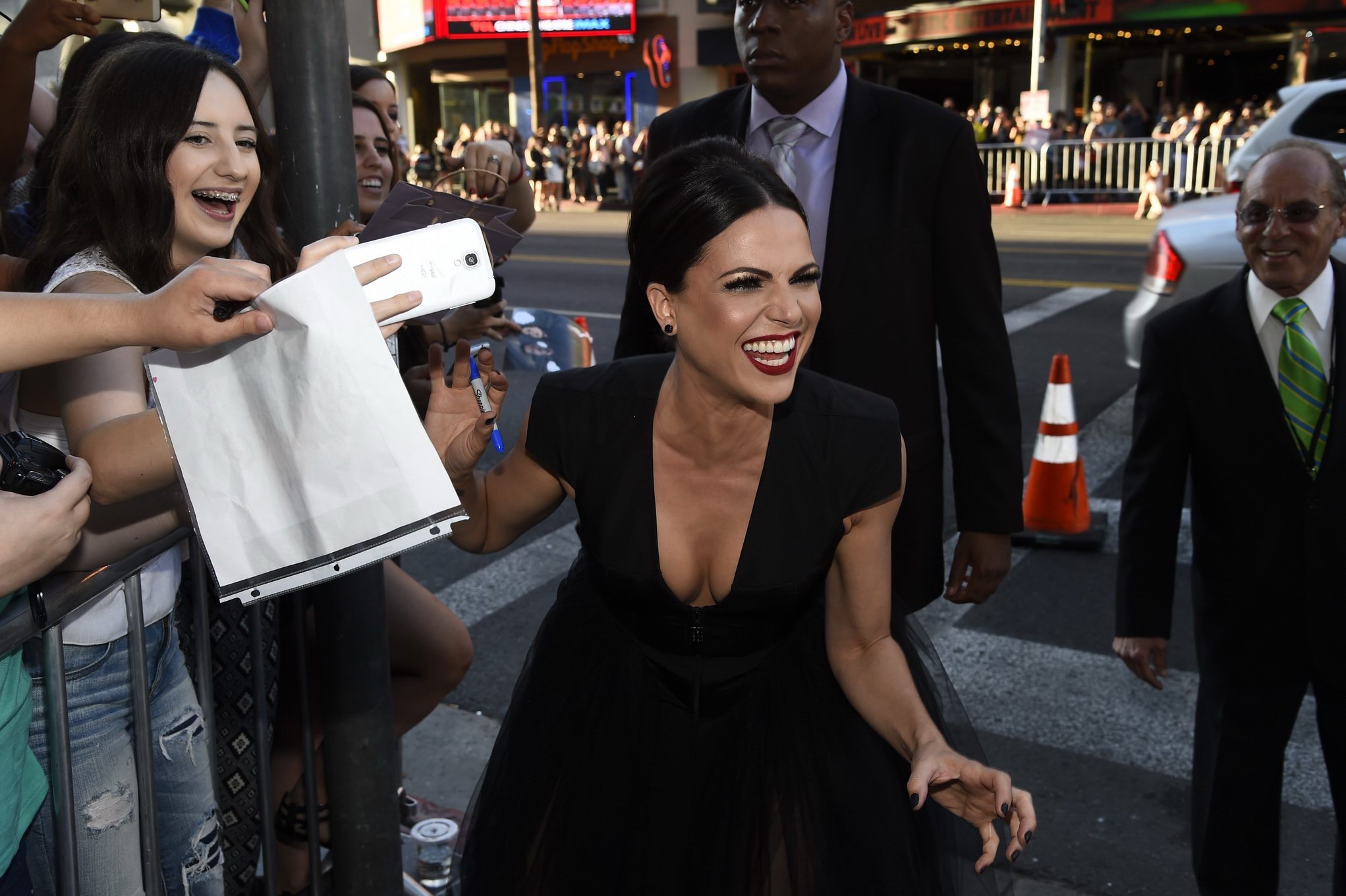 Lana Parrilla showing huge cleavage at Once Upon a Time season 4 screening in Ho #75185037