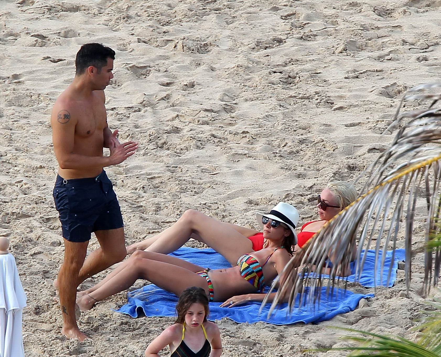 Busty Nicole Richie wearing sexy bikini on a beach in St. Barts #75235914