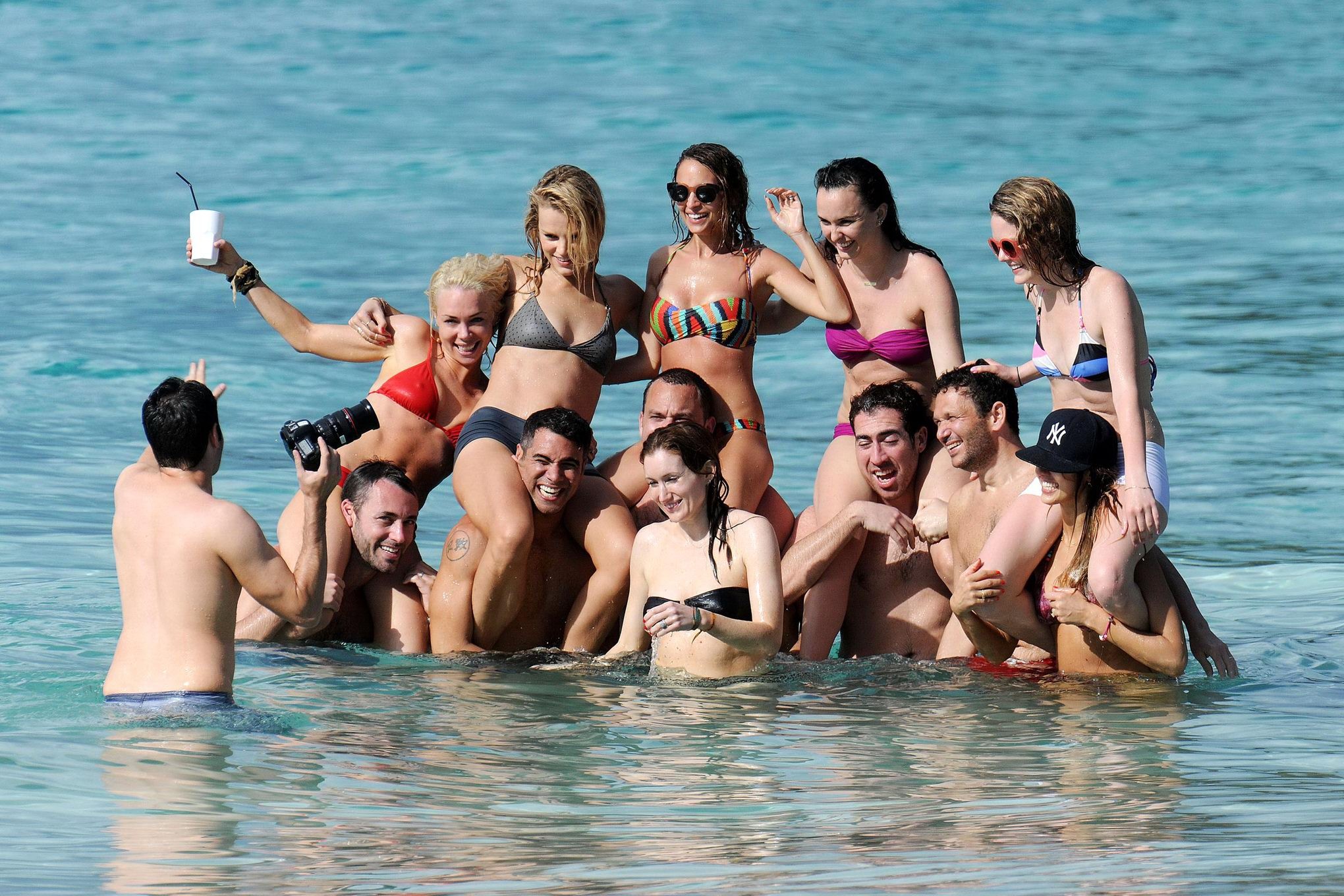 Busty Nicole Richie wearing sexy bikini on a beach in St. Barts #75236002