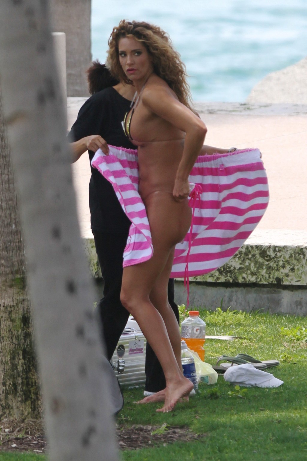 Jennifer Nicole Lee micro bikini photoshoot outdoor in Miami #75307112