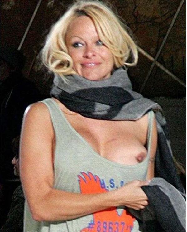 Pamela anderson incredible nipple slip in public
 #75395375
