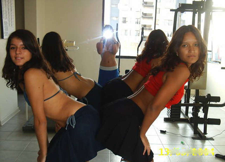 Sexy Latinas showing off in the gym #68423673