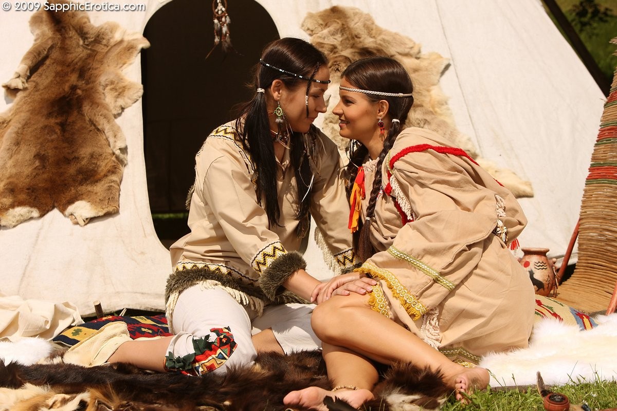 Native american cuties lap butts and finger pussies by tipi #78080033