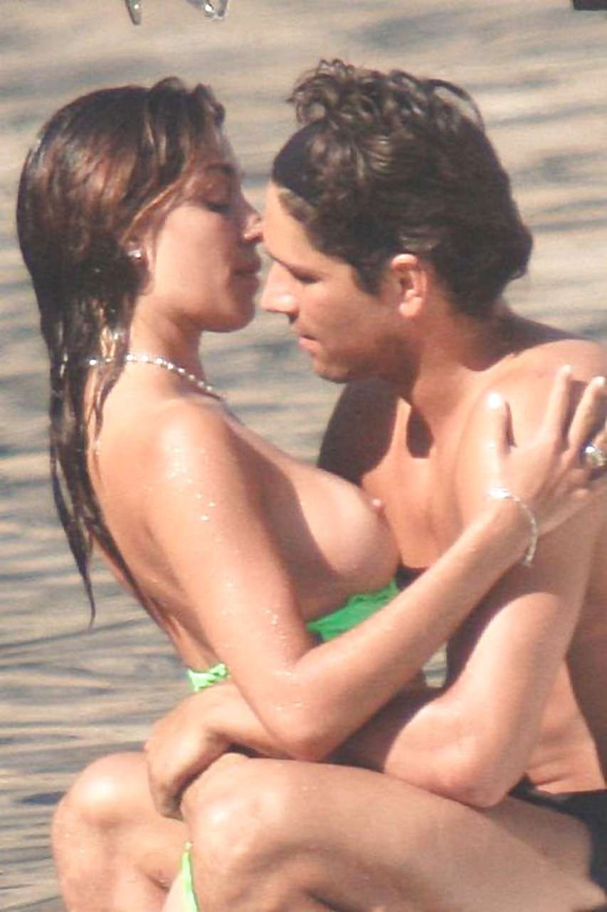 Belen Rodriguez exposing her nice big tits while making out with boyfriend on be #75300763