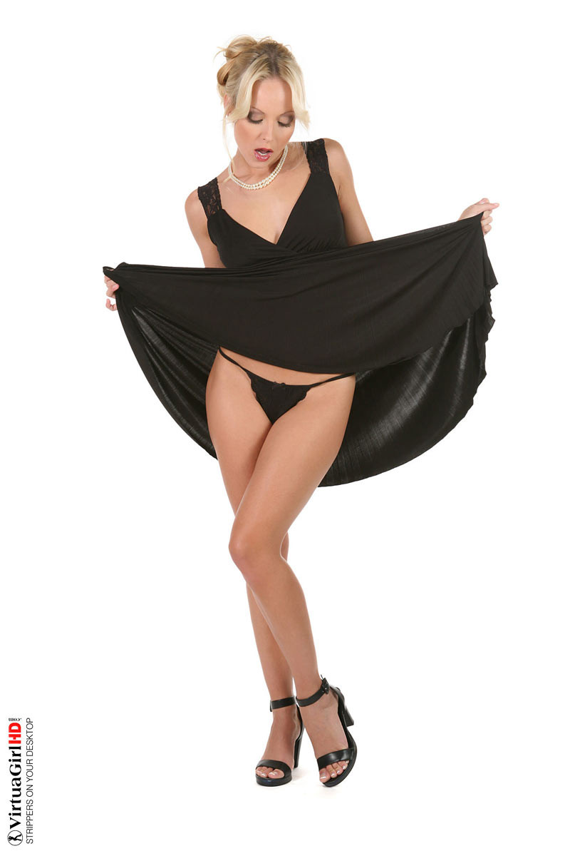 Charming blonde Jana Cova taking off black dress #72745763