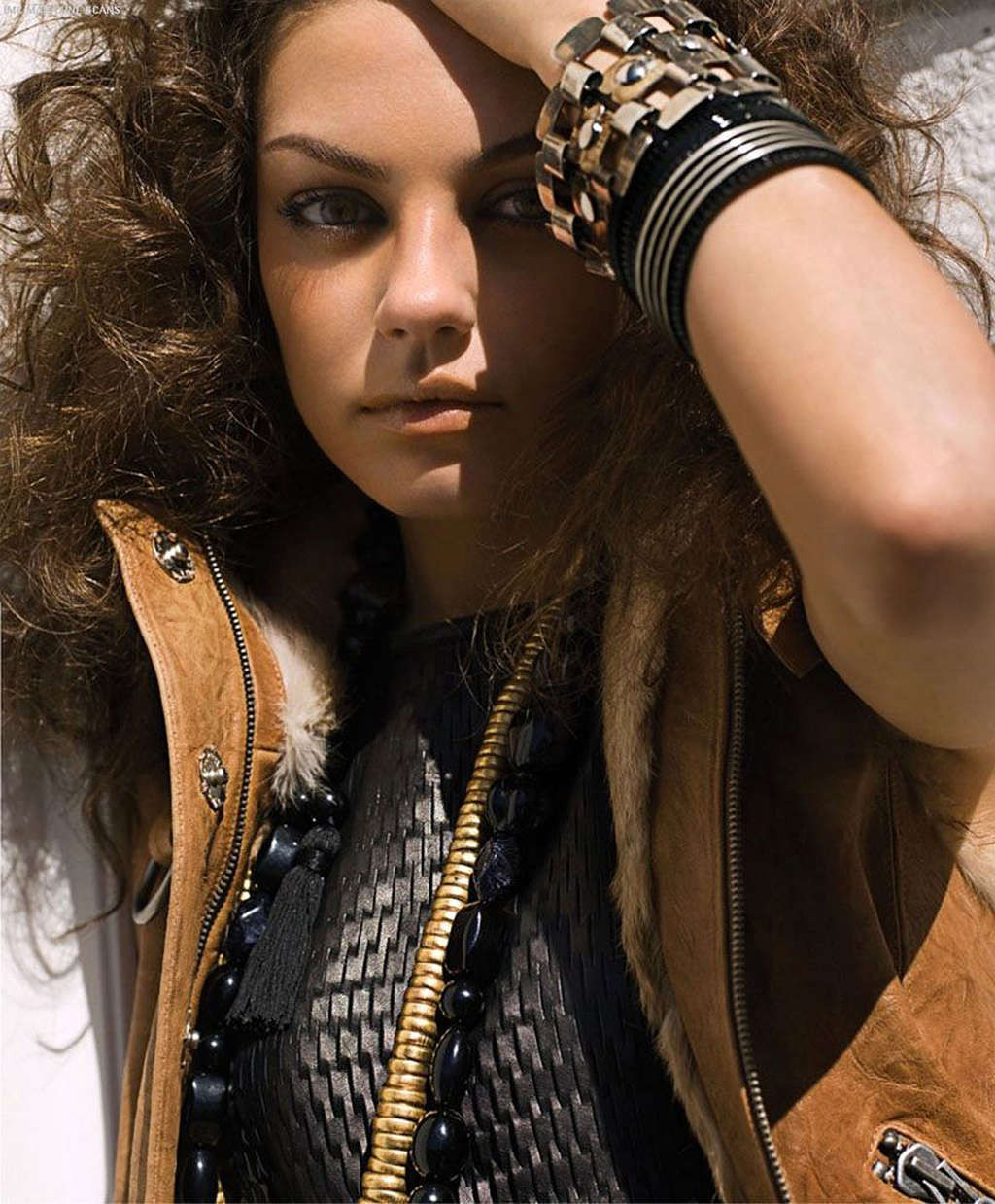 Mila Kunis posing very sexy in stockings and high boots and bikini and exposing  #75371355