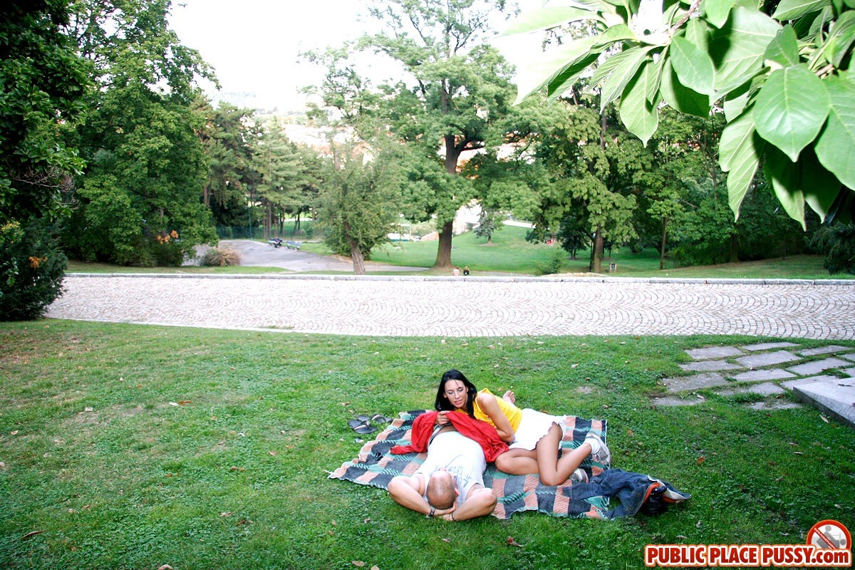 Un couple sexy fait l'amour dans un parc public.
 #67792523