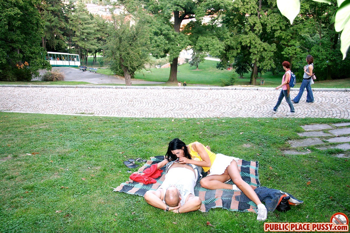 Un couple sexy fait l'amour dans un parc public.
 #67792531