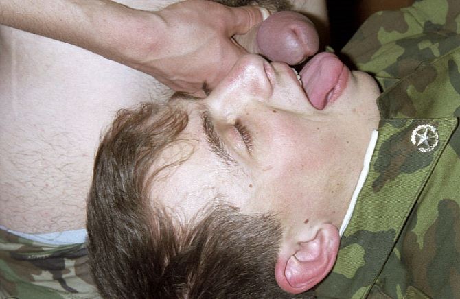 Two cute army recruits having oral and anal fun after service #76974188