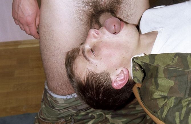 Two cute army recruits having oral and anal fun after service #76974223