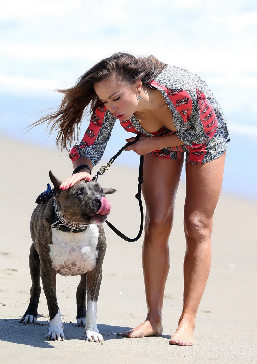 Karina Smirnoff looks hot in a skimpy blue bikini at the beach in Malibu #75163633