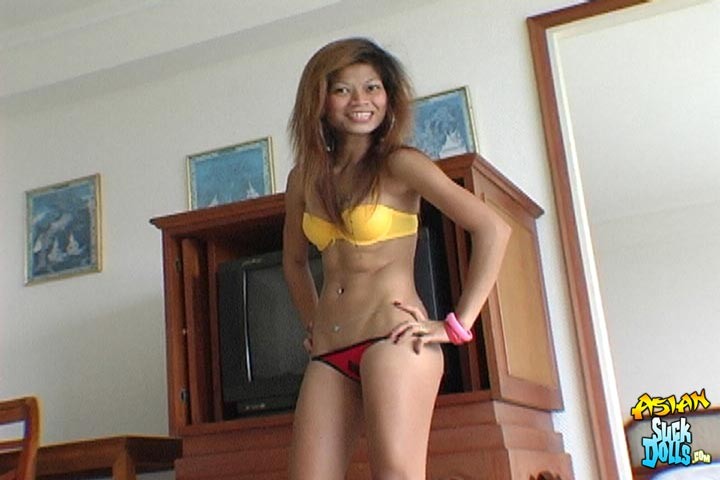 Asian whore Star in a red thong gives excellent head #69985341