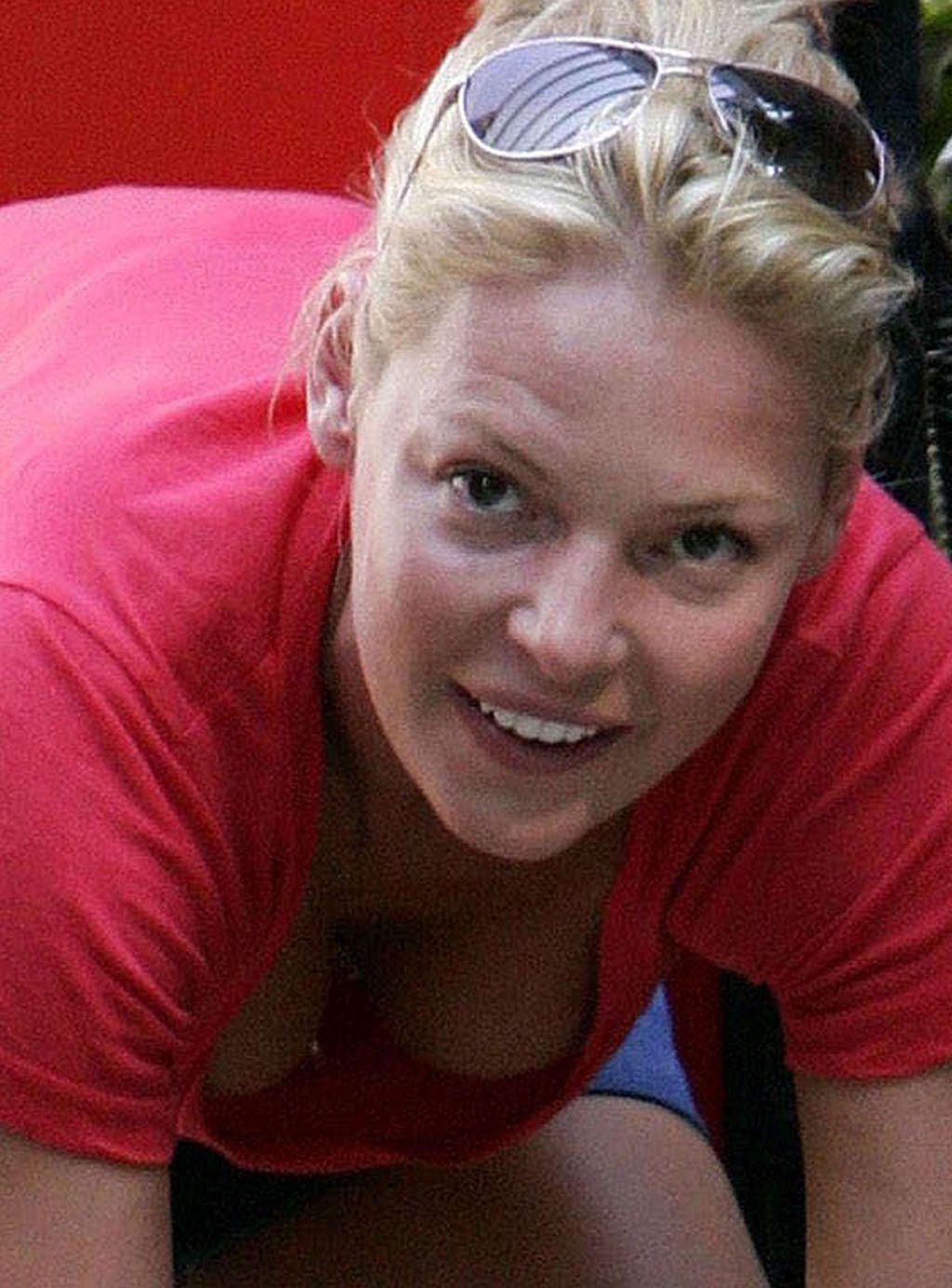 Katherine Heigl oops and downblouse and posing topless #75355575