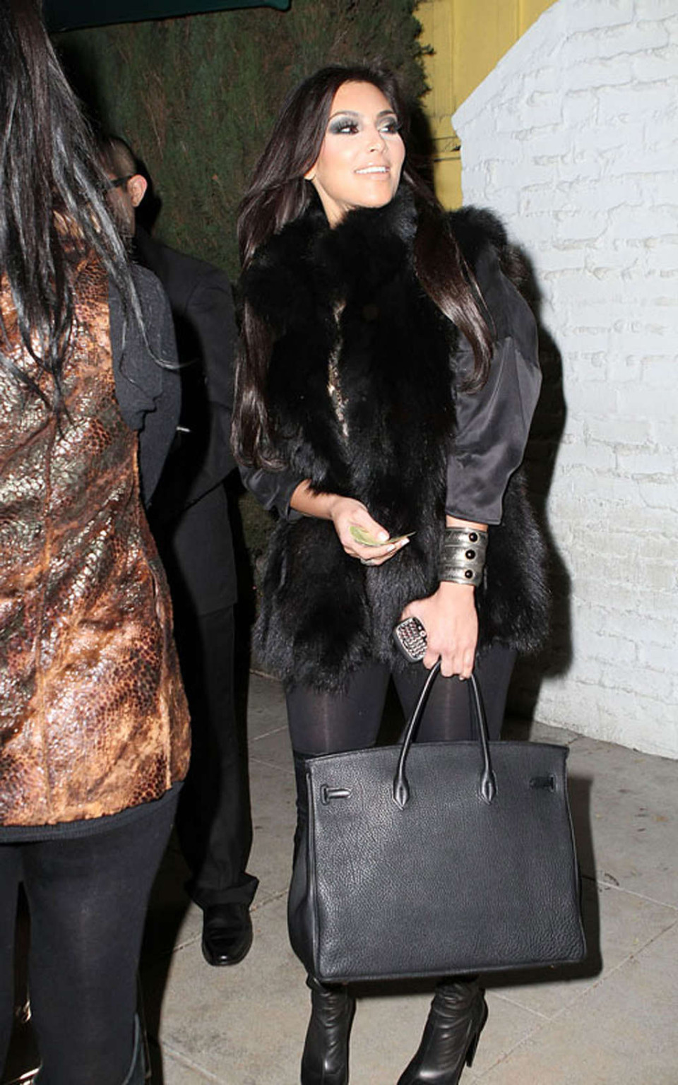 Kim Kardashian topless and all in black and high boots #75361415