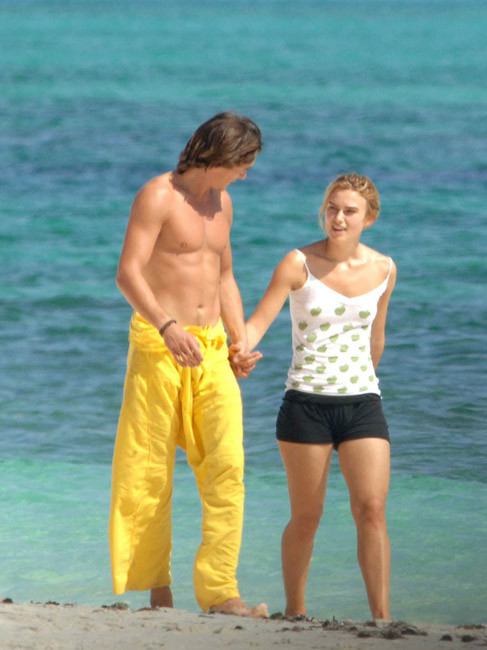 Amazing celebrity Keira Knightley nice nipple slip on the beach #75407245