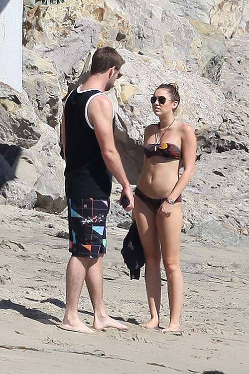 Miley Cyrus fucking sexy and hot bikini paparazzi photos on beach #75286756