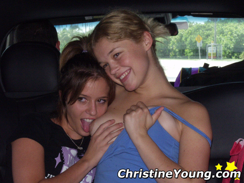 sexy teens messing around in a limo #78269599