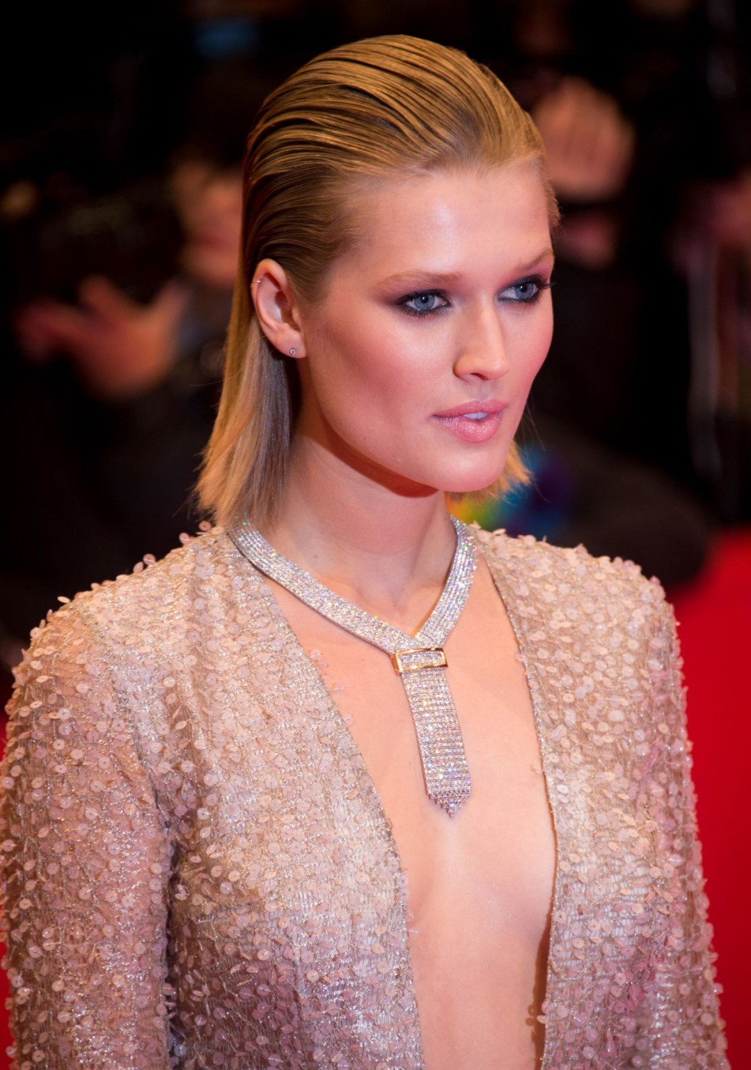 Toni Garrn braless showing cleavage at 'The Grand Budapest Hotel' premiere in Be #75205175