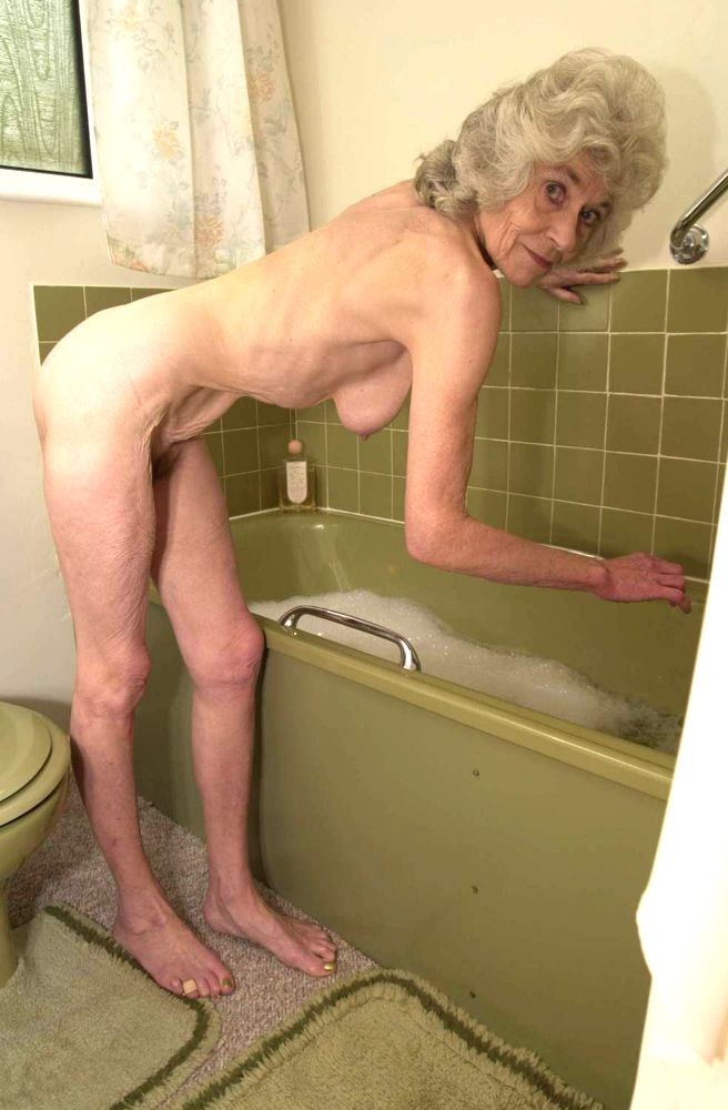 very old granny taking a bath #67374441