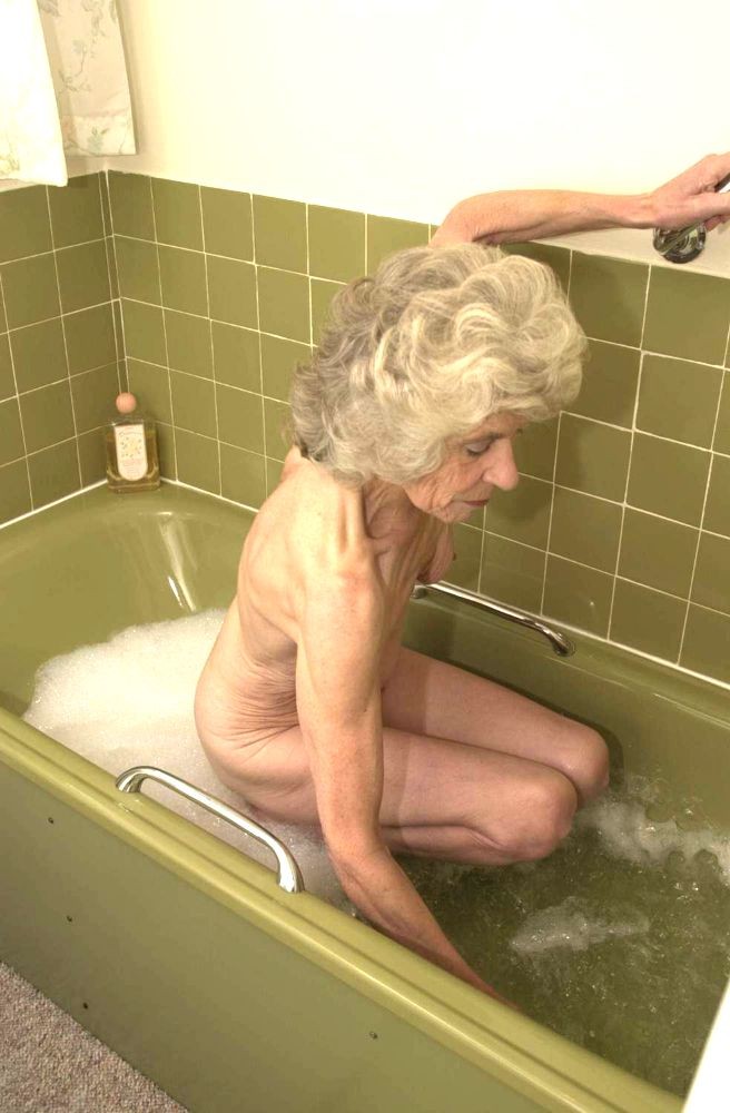 very old granny taking a bath #67374448