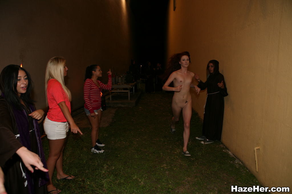 College teens forced to race naked by lesbian sorority sisters #68394573