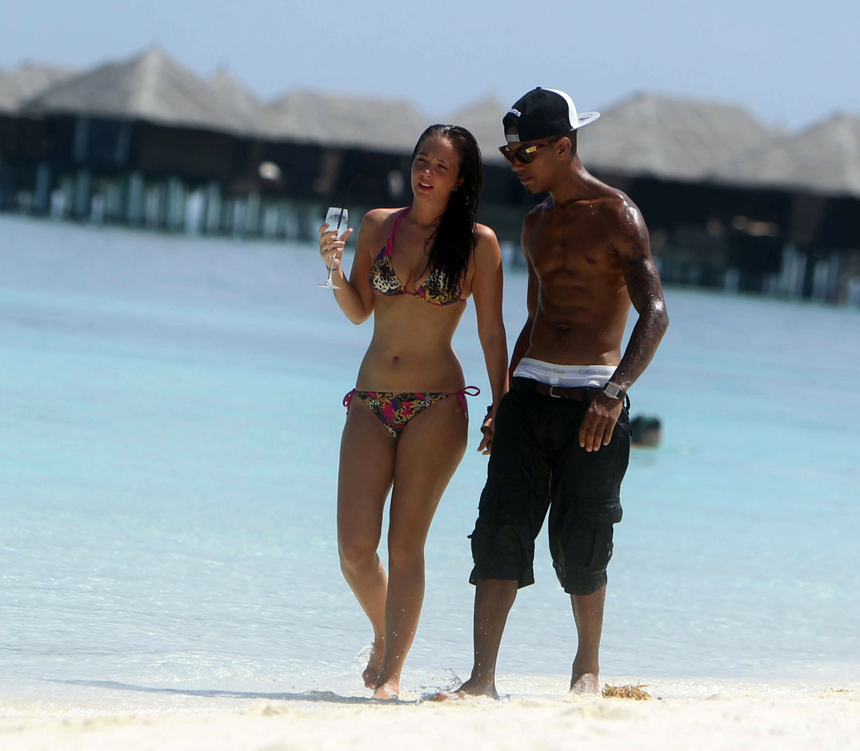 Black cock lovin' Tulisa Contostavlos in bikini vacating with her boyfriend on t #75264275