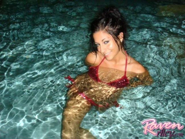 Raven Riley goes for a night time swim #73194640