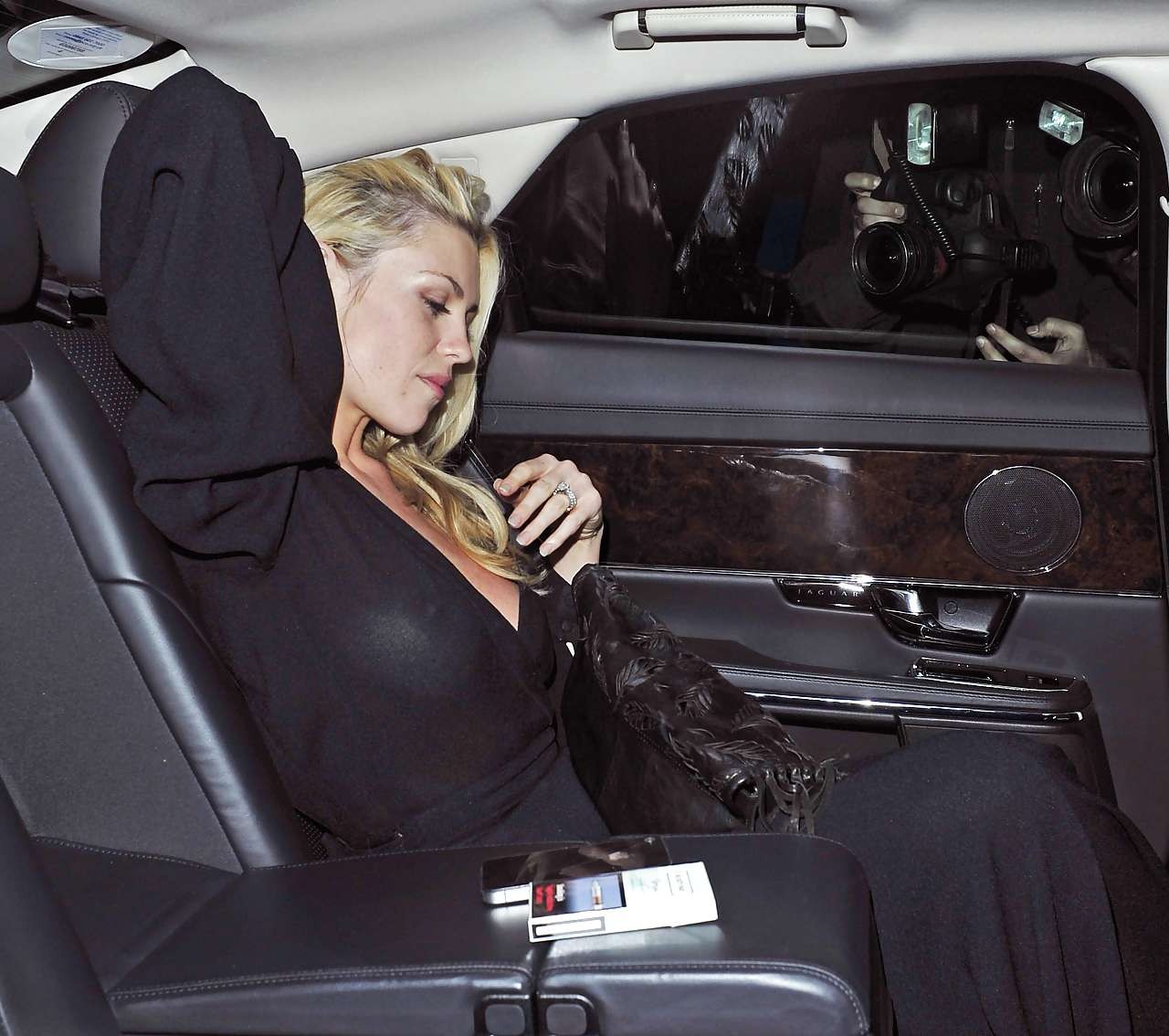 Abigail Clancy zeigt Höschen unterm Rock und ihre schönen Titten im schwarzen durchsichtigen Kleid
 #75296128